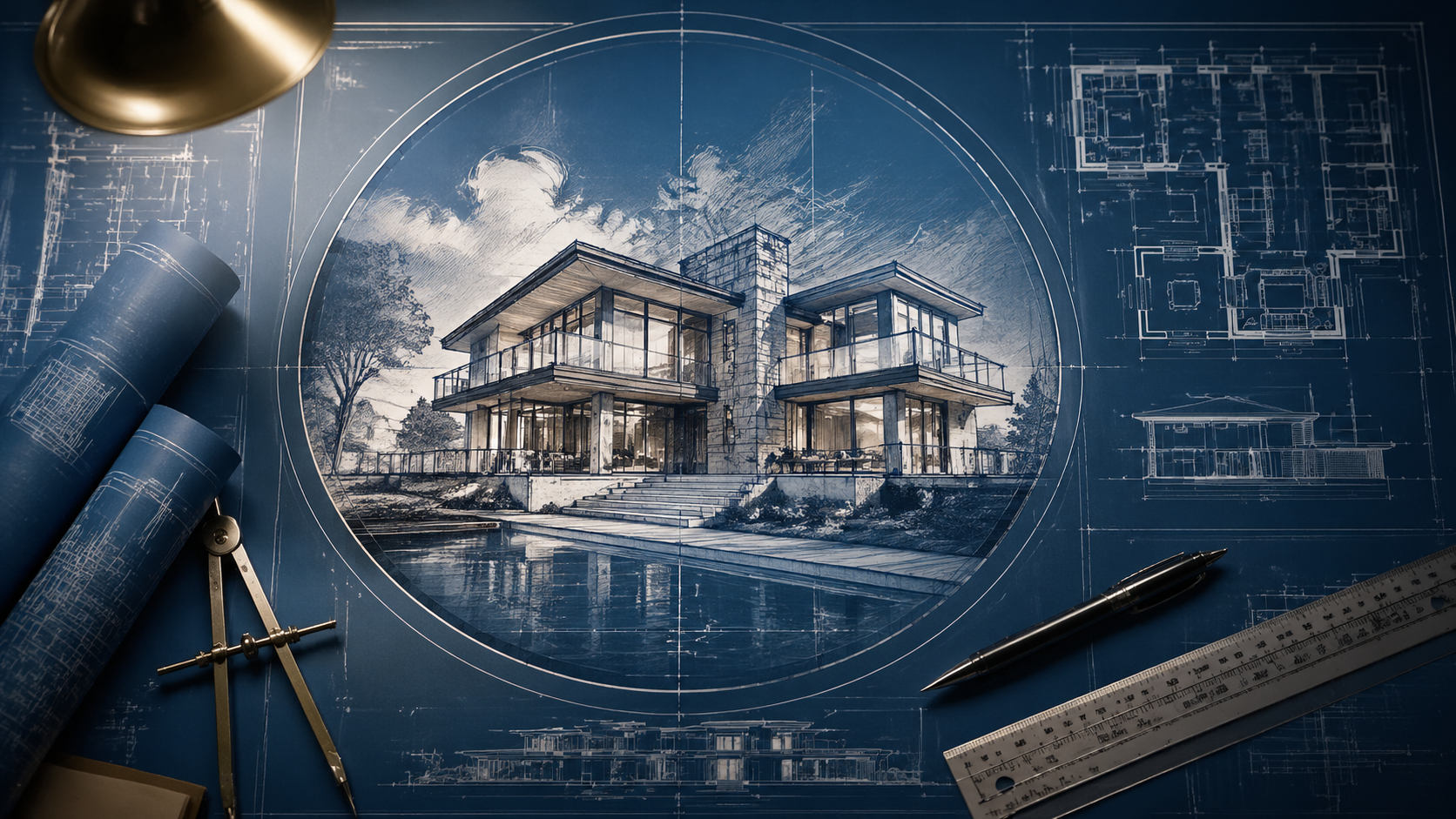Architectural Blueprints (Artistic) AI image generation example 1