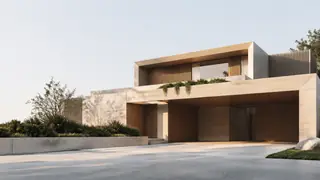 Clean modern architectural exterior renders image