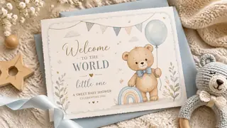 Close-up or alternate layout for sweet baby shower cards with nursery motifs