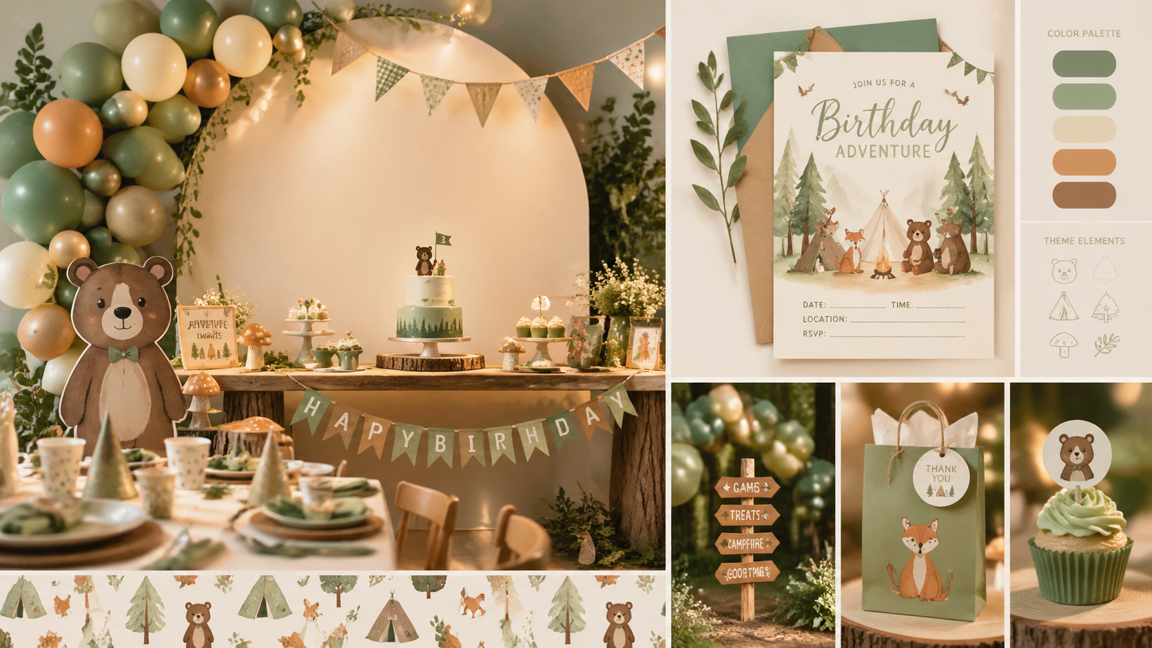 Second variation of cohesive birthday party visuals with decorations