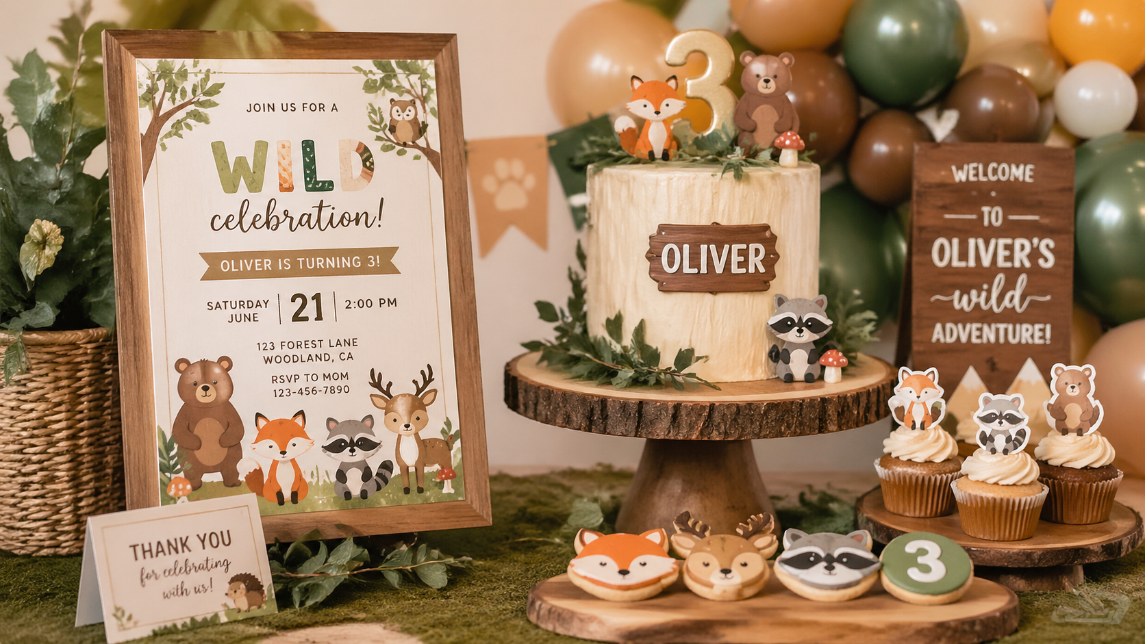 Close-up or alternate layout for cohesive birthday party visuals with decorations