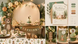 Second variation of cohesive birthday party visuals with decorations