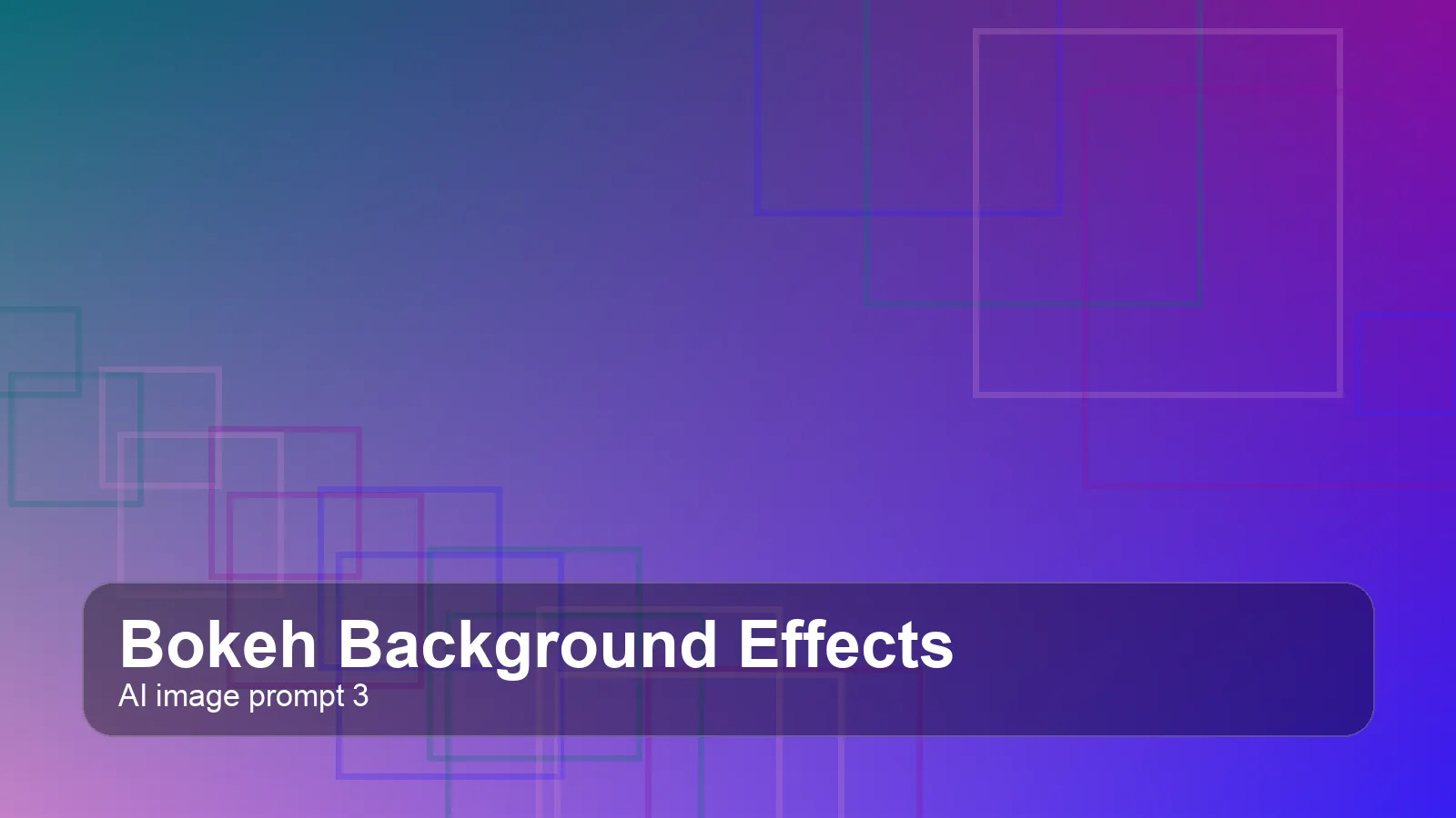 Create a gallery-quality bokeh background effects scene