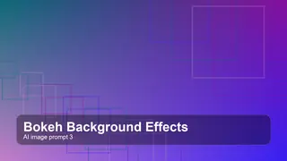 Create a gallery-quality bokeh background effects scene