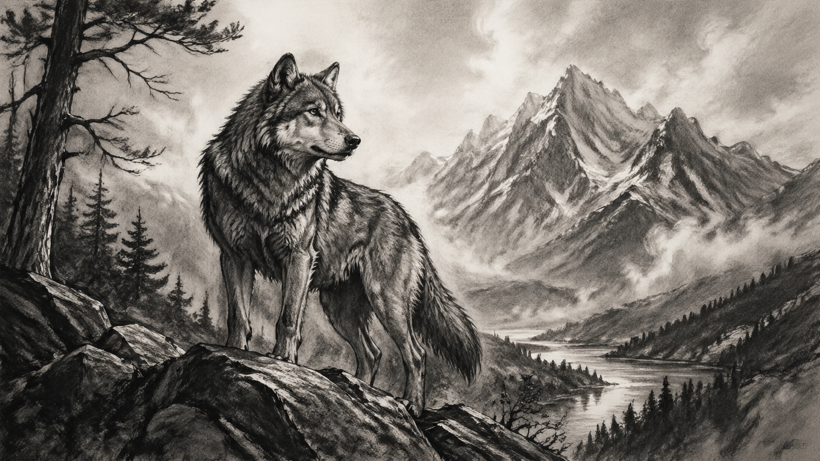 Charcoal Pencil Sketches AI image generation example 1