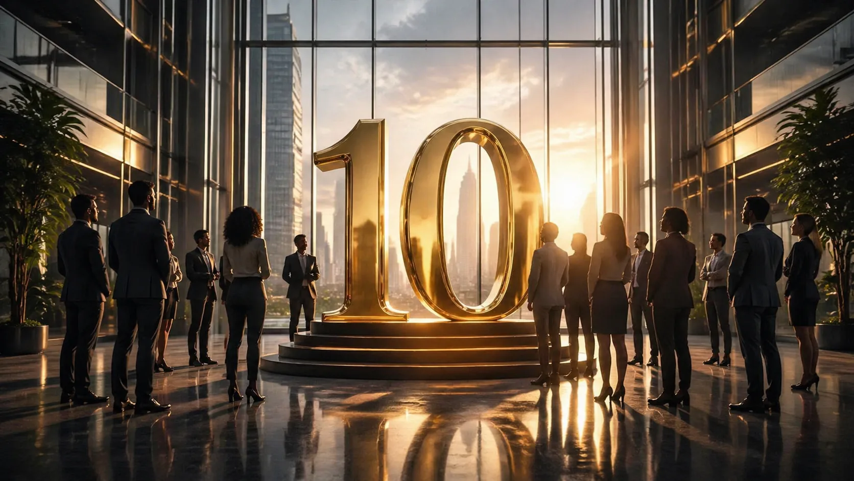 Create a cinematic company milestone poster