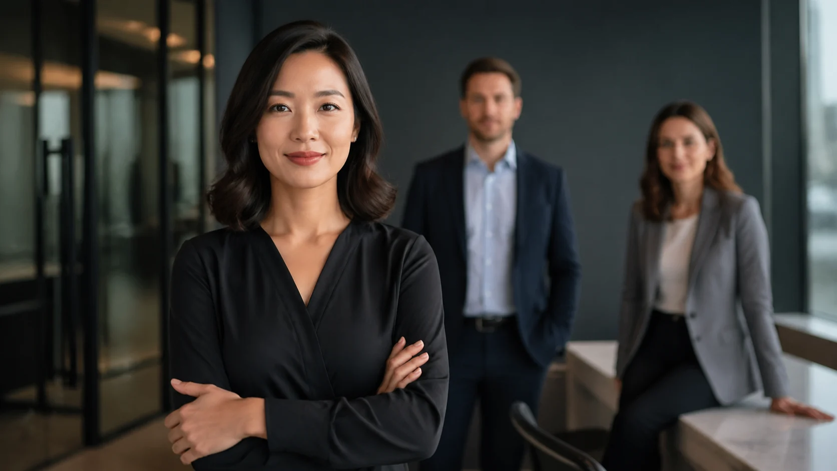 Premium editorial corporate team portraits image