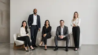 Clean modern corporate team portraits image