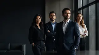 Cinematic conversion-focused corporate team portraits image