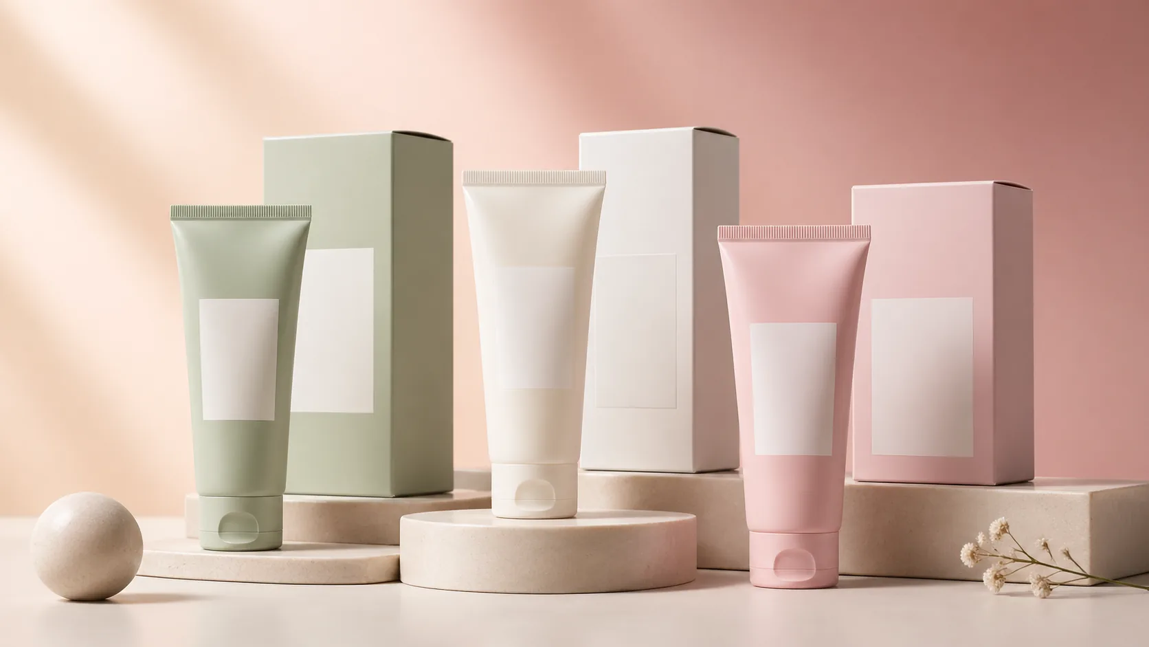 Create a clean skincare packaging mockup
