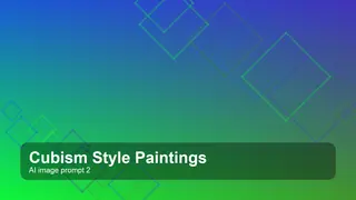 Create a premium editorial cubism style paintings visual