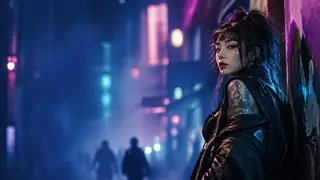 Cyberpunk NPC Portrait AI image prompt example 3