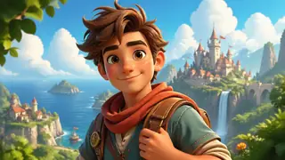 Whimsical 3D adventure hero portrait