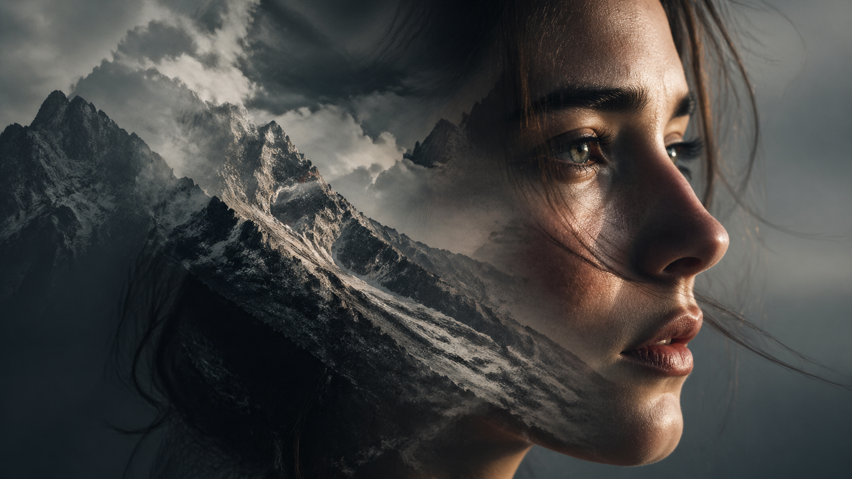 Double Exposure Portraits AI image generation example 2