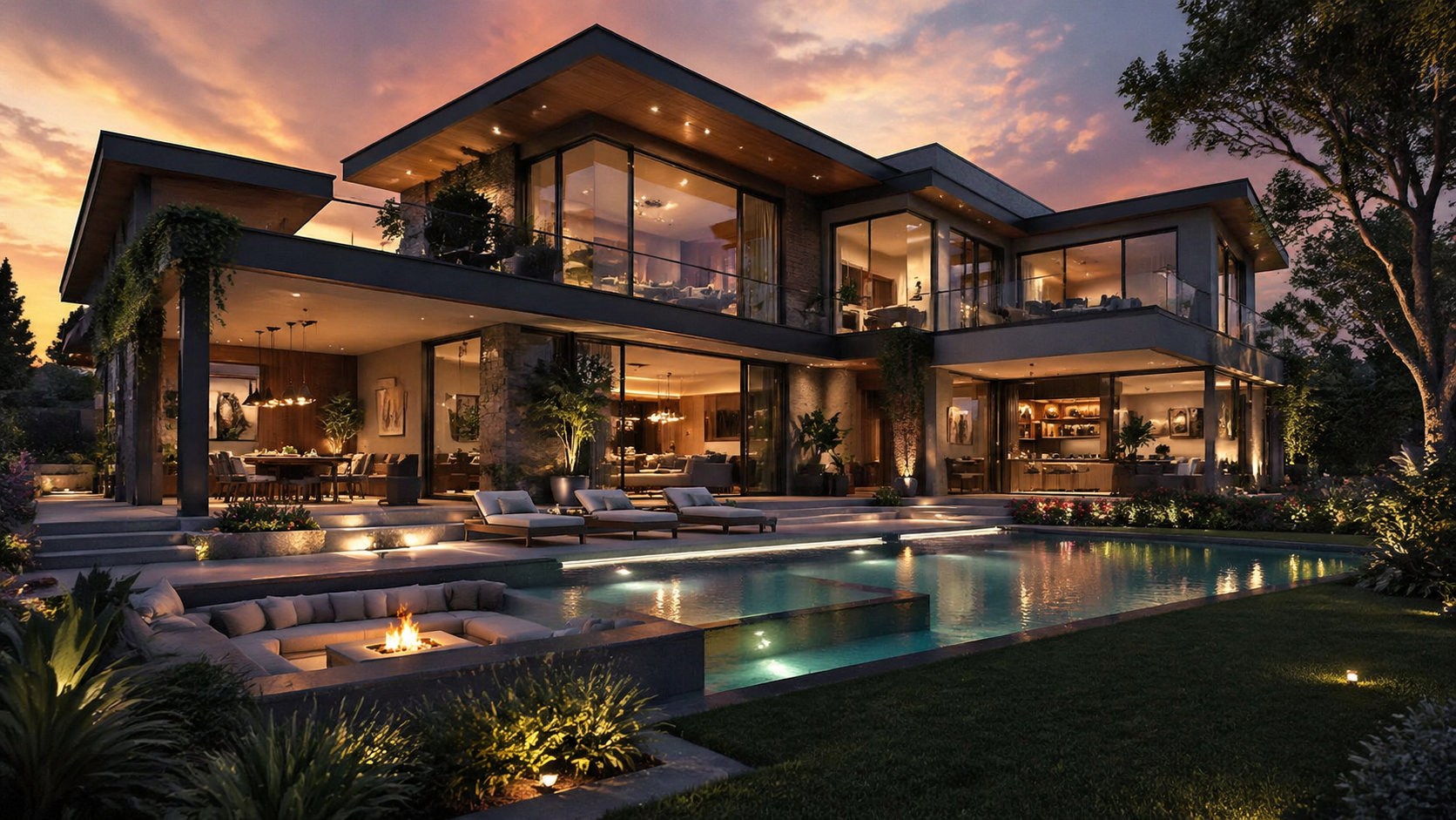 Dream house concept art with architectural mood