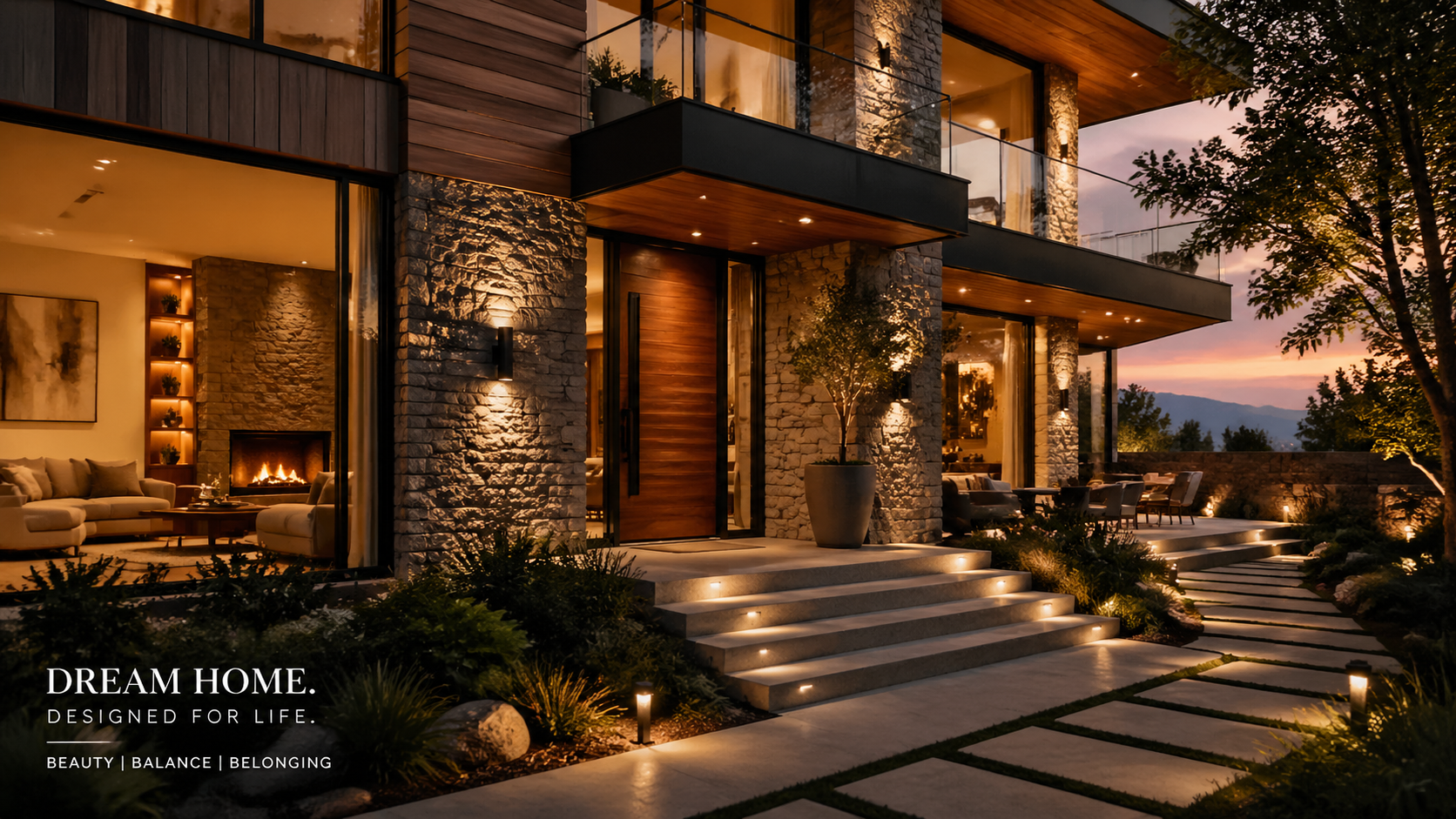 Close-up or alternate layout for dream house concept art with architectural mood