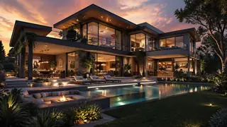 Dream house concept art with architectural mood