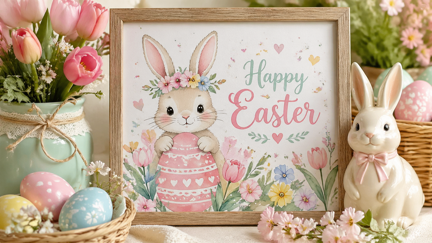 Close-up or alternate layout for Easter bunny and egg designs with pastel palettes