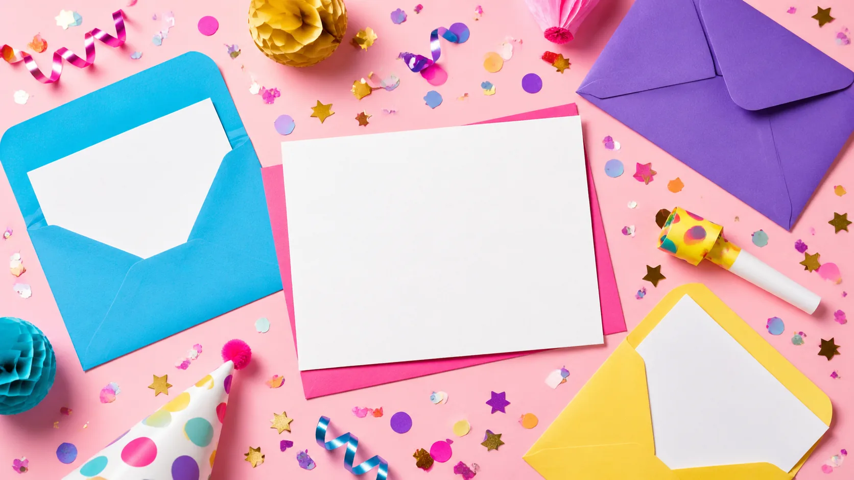 Create a festive party invitation mockup