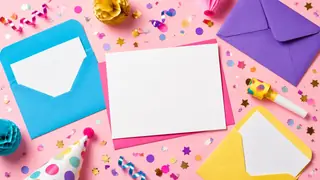 Create a festive party invitation mockup