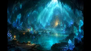 Crystal cavern fantasy game background