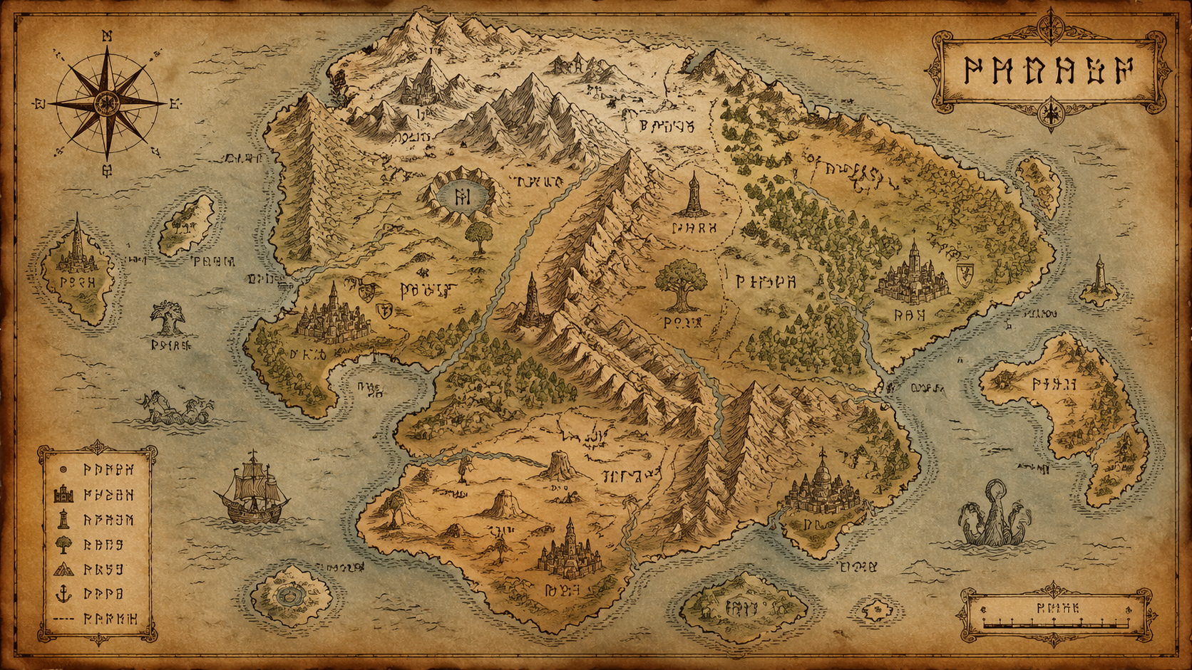 Original fantasy world map
