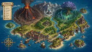 Isometric fantasy island map