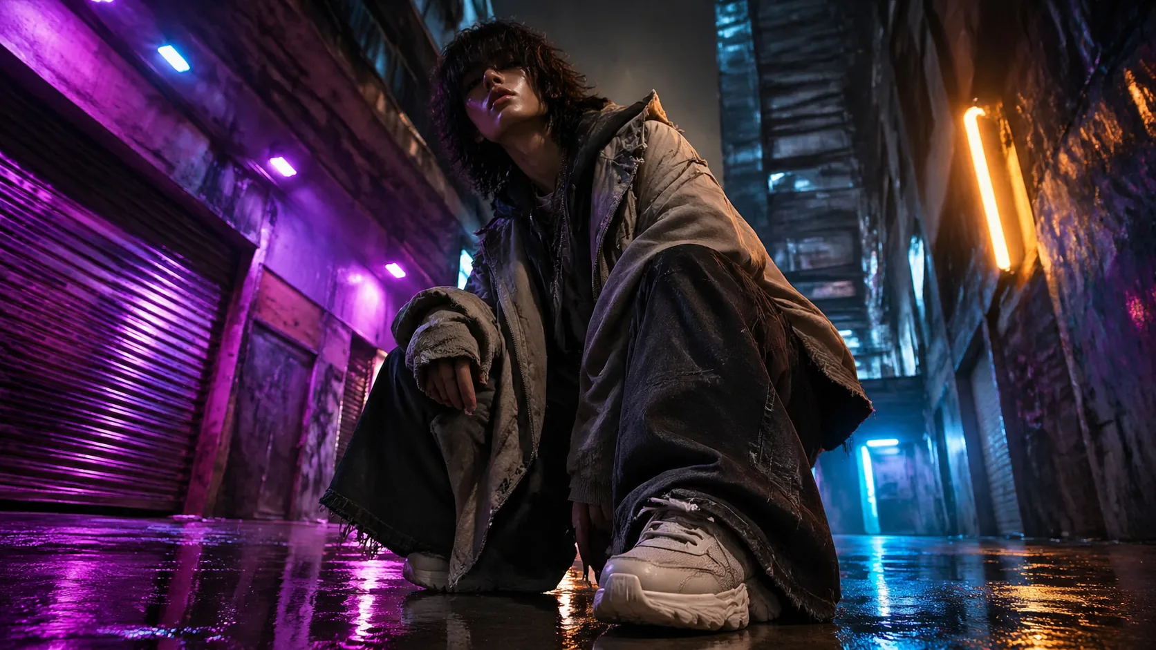 Create a streetwear lookbook visual