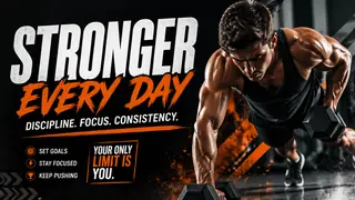 Close-up or alternate layout for fitness and gym motivation art with dynamic athletes