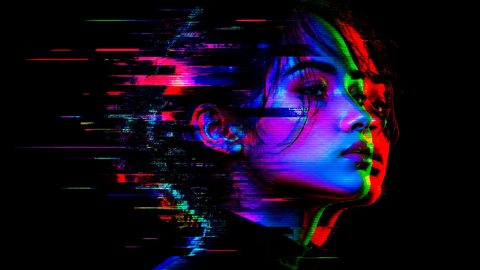 AI generated glitch art visuals example 1