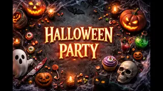 Close-up or alternate layout for spooky Halloween graphics with haunted atmospheres