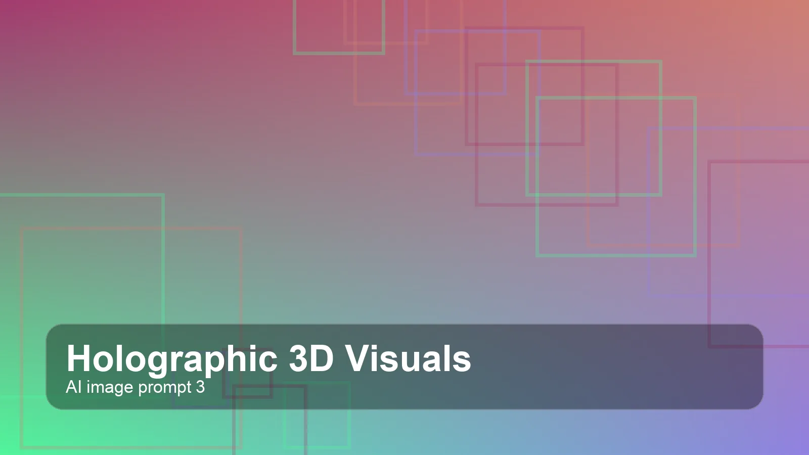 Create a gallery-quality holographic 3d visuals scene