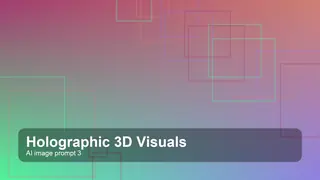 Create a gallery-quality holographic 3d visuals scene