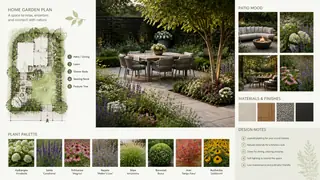Home garden planning visuals with planting zones