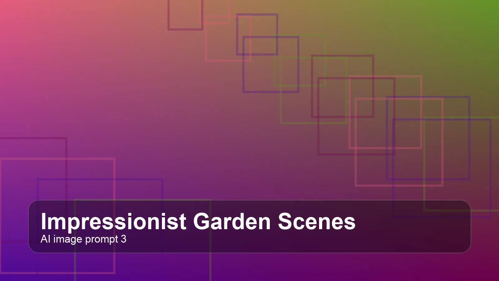 Create a gallery-quality impressionist garden scenes scene
