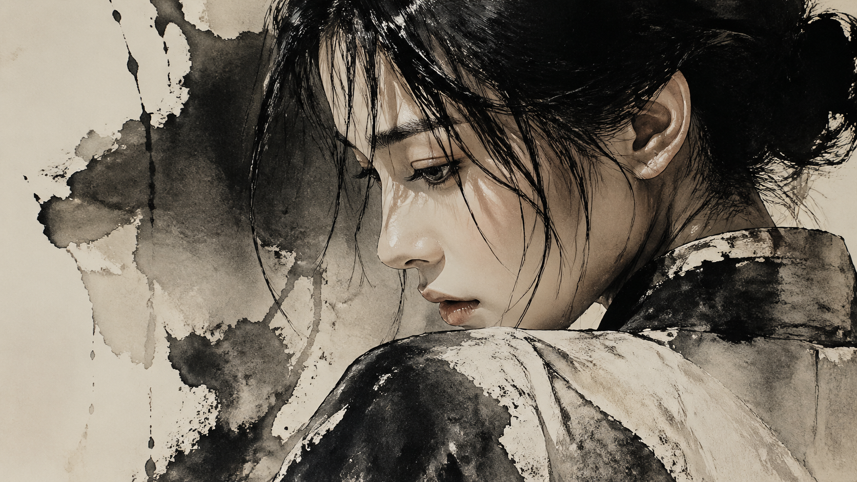 Ink Wash Illustrations AI image generation example 2