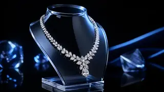 Create a diamond necklace product photo