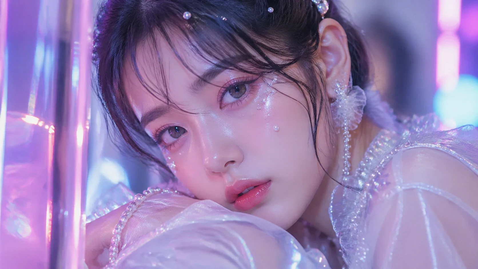 AI generated k-pop idol aesthetic portraits example 3