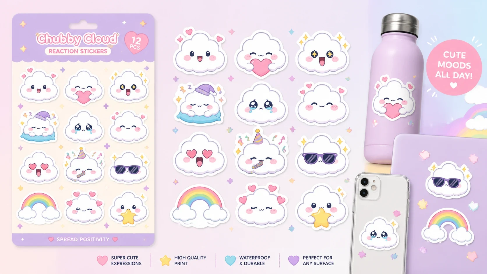 AI generated kawaii sticker designs example 3