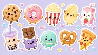 AI generated kawaii sticker designs example 1