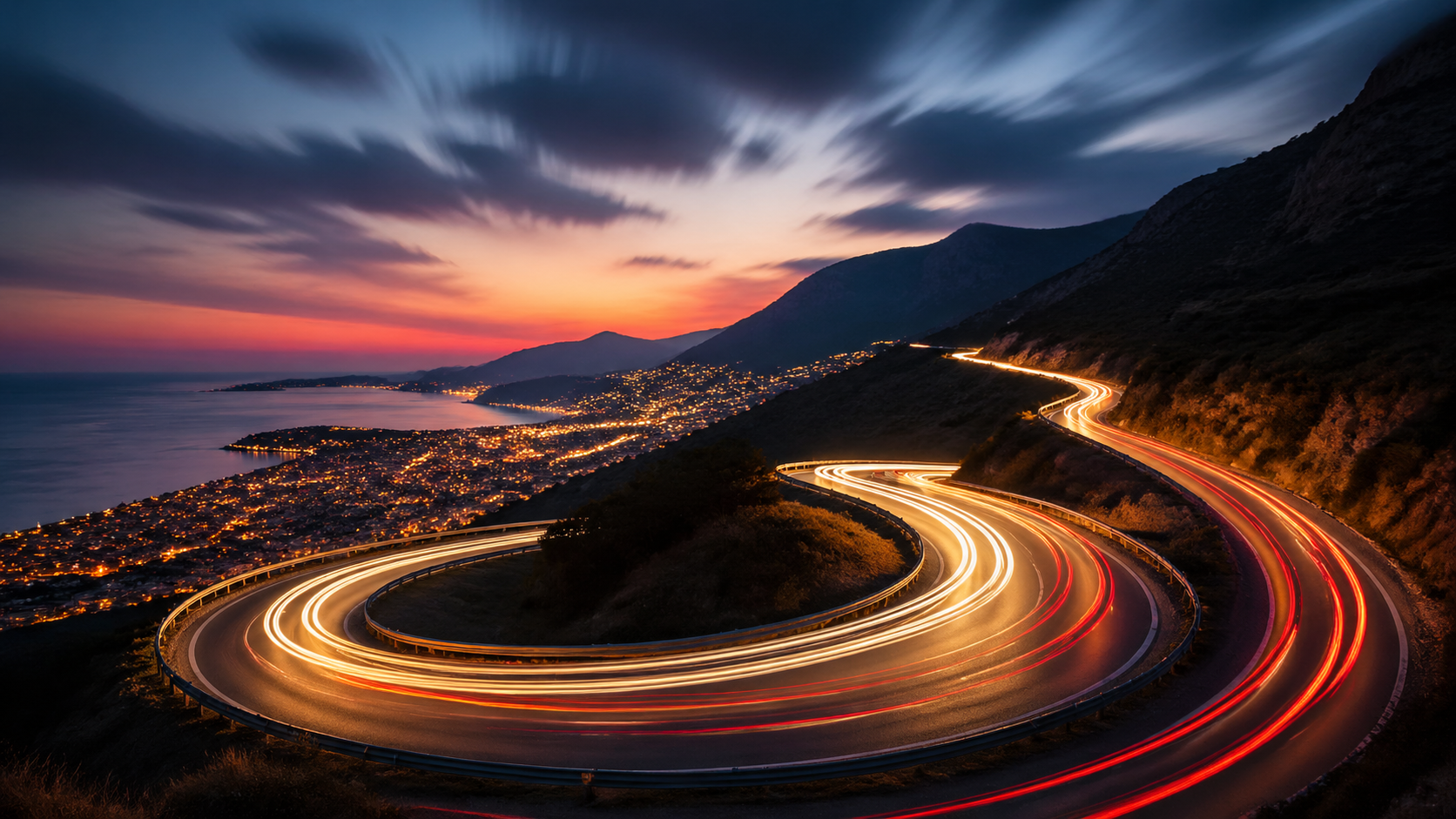 Long Exposure Light Trails AI image generation example 3