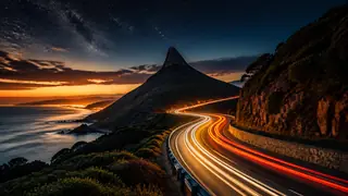 Long Exposure Light Trails AI image generation example 1