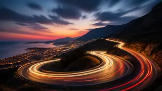 Long Exposure Light Trails AI image generation example 3