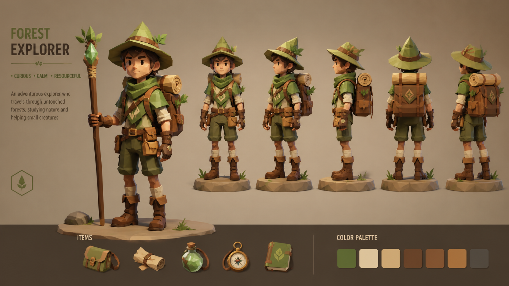 Low poly 3D character
