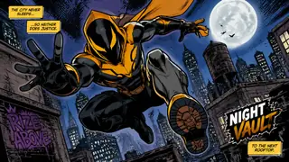 Original superhero comic art panel