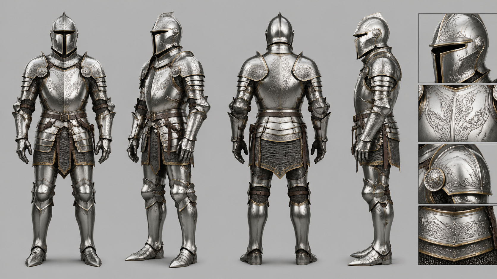 Medieval knight armor design