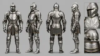 Medieval knight armor design