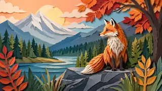 Paper Cutout Craft Art AI image generation example 1