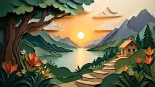 Paper Cutout Craft Art AI image generation example 3