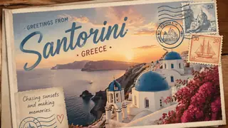 Personalized travel postcards with landmark-inspired art